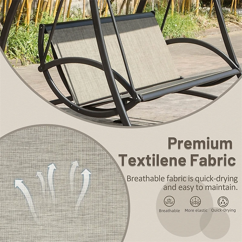 Streamdale Adjustable Canopy Patio Swing with Steel Frame