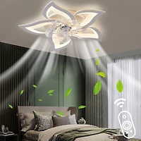 Streamdale Furniture 27In Ceiling Fan With Lights Remote Contro Dimmable Led, 6 Gear Wind Speed Fan Light