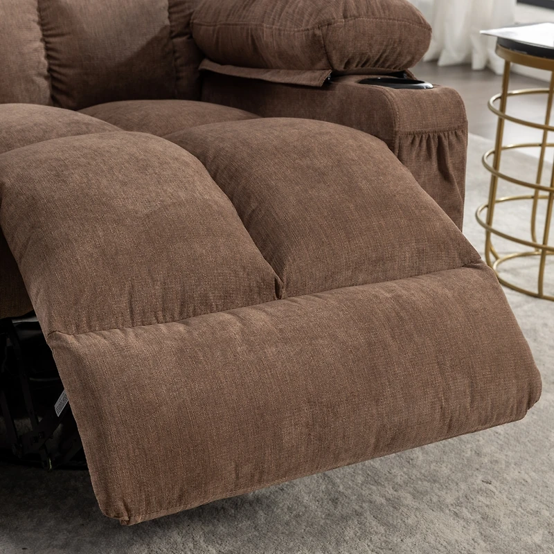 Streamdale Brown Rocker Recliner Chair with Massage & Heat