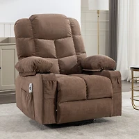 Streamdale Brown Rocker Recliner Chair with Massage & Heat