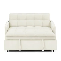Streamdale Loveseat Sofa Bed with Pull-out, Adjustable Back, Usb Charging