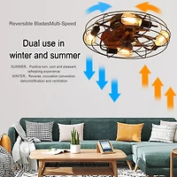 Streamdale Modern Low Profile Caged Ceiling Fan With Light