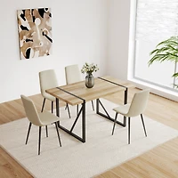 Streamdale Furniture Mdf Dining Table Set with Modern Chairs