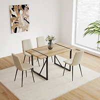 Streamdale Furniture Mdf Dining Table Set with Modern Chairs