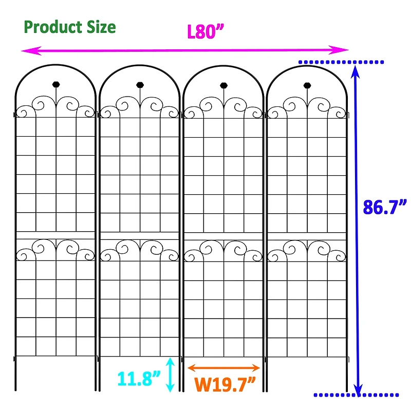 Streamdale Furniture Rustproof Metal Garden Trellis for Climbing Plants
