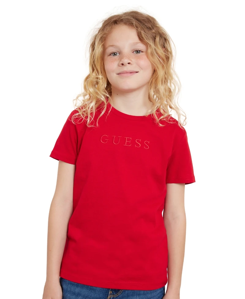 Guess Big Boys Short Sleeve Embroidered Logo T-shirt