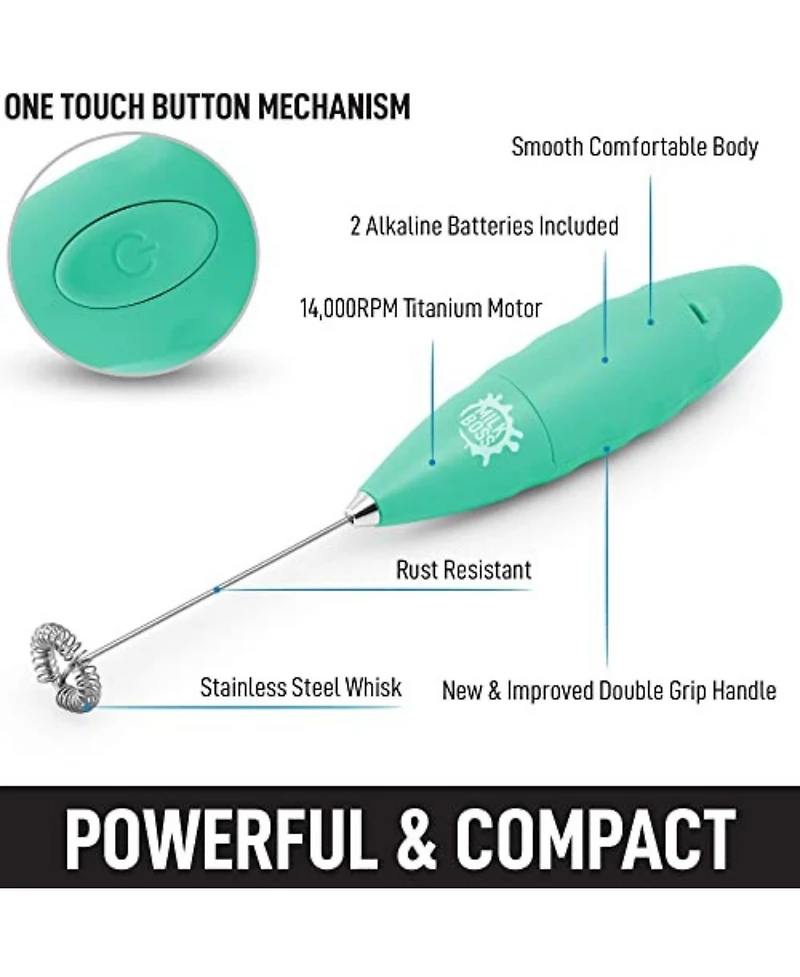 Milk Boss Frother for Coffee With Batteries Included