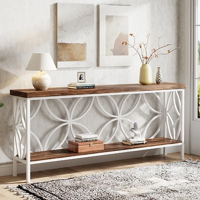 Tribesigns 70.9-Inch Narrow Sofa Table, Industrial Long Table Behind Couch for Entryway, Living Room, Foyer, Unique Design