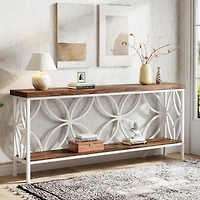 Tribesigns 70.9-Inch Narrow Sofa Table, Industrial Long Table Behind Couch for Entryway, Living Room, Foyer, Unique Design