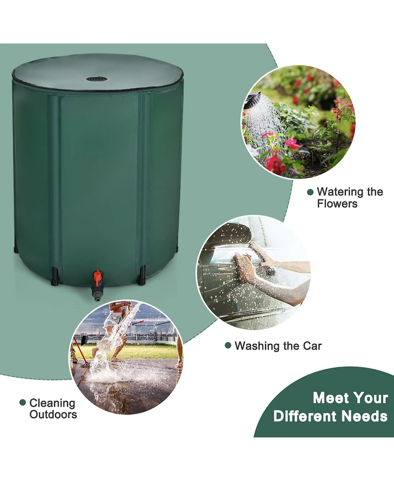 Slickblue 60 Gallon Portable Collapsible Rain Barrel Water Collector