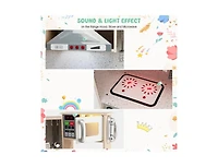 Slickblue Kids Corner Wooden Kitchen Playset with Cookware Accessories