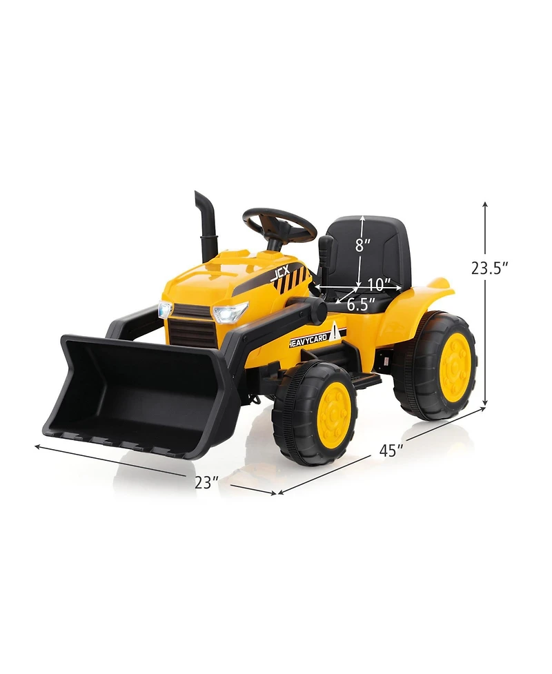 Slickblue 12V Kid's Ride on Excavator with Adjustable Digging Bucket-Yellow