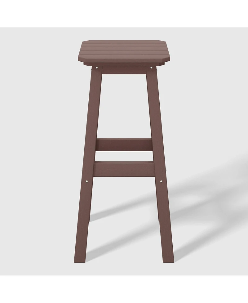 WestinTrends 29" Hdpe Outdoor Patio Square Bar Stools (Set of