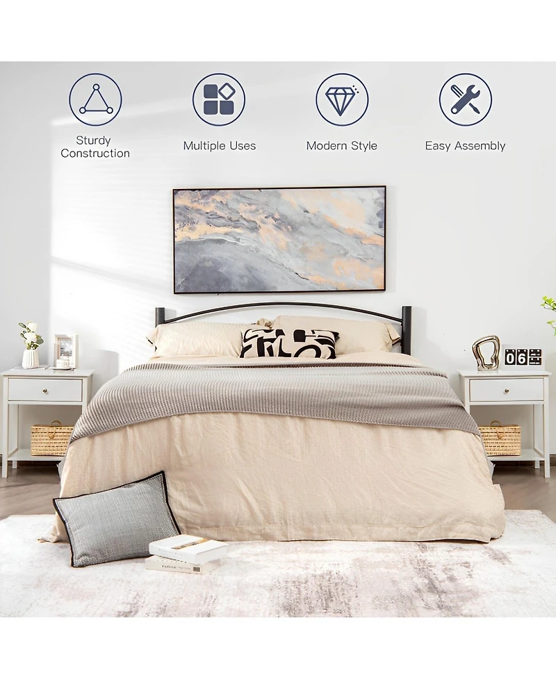 Sugift Wooden Storage Shelf Nightstands with Drawer for Bedroom and Living Room-White