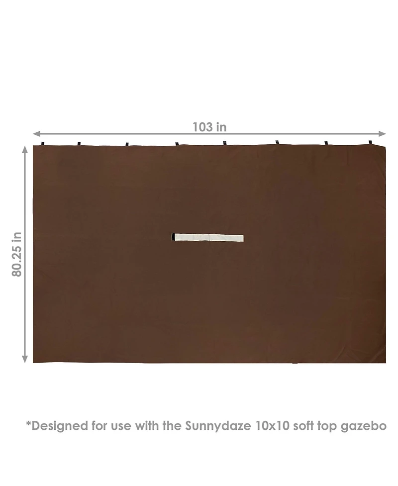 Sunnydaze Decor 4-Piece Polyester Gazebo Sidewall Curtain Set - Brown