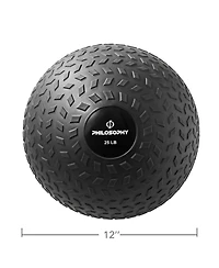 Philosophy Gym Slam Ball, 25 Lb - Weighted Fitness Medicine Ball with Easy Grip Tread