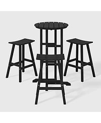WestinTrends Outdoor Patio Bar Height Table and Stool 4-Piece Dining Set