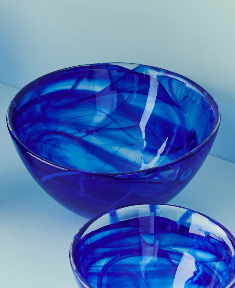 Kosta Boda 13.8" Contrast Blue Decor Bowl