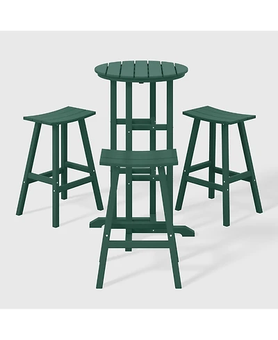 WestinTrends Outdoor Patio Bar Height Table and Stool 4-Piece Dining Set