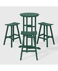 WestinTrends Outdoor Patio Bar Height Table and Stool 4-Piece Dining Set