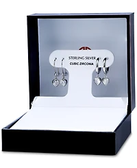 Giani Bernini 2-Pc. Set Cubic Zirconia Heart Dangle Hoop & Drop Earrings, Created for Macy's