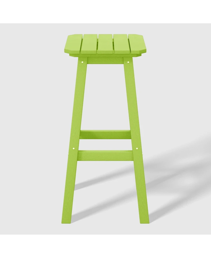 WestinTrends 29" Hdpe Outdoor Patio Square Bar Stools (Set of 2)