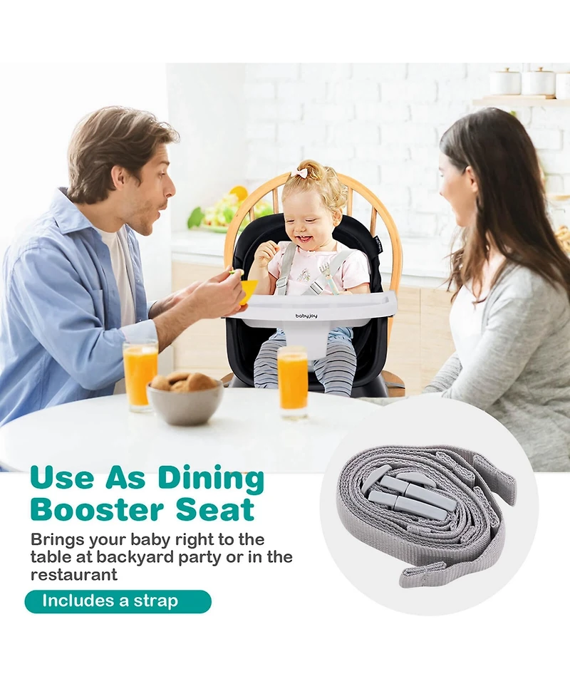 Costway Toddler 8-in-1 High Chair Convertible Dining Booster Seat w/ Removable Tray