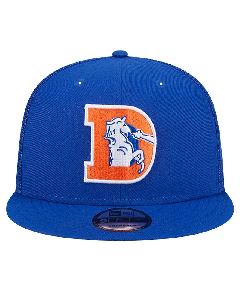 New Era Men's Royal Denver Broncos Main Trucker 9FIFTY Snapback Hat