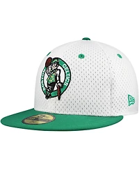 New Era Men's White/Kelly Green Boston Celtics Throwback 2Tone 59FIFTY Fitted Hat
