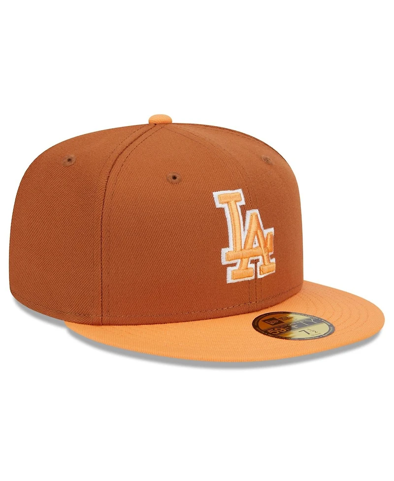 New Era Men's Brown/Orange Los Angeles Dodgers Spring Color Basic Two-Tone 59FIFTY Fitted Hat
