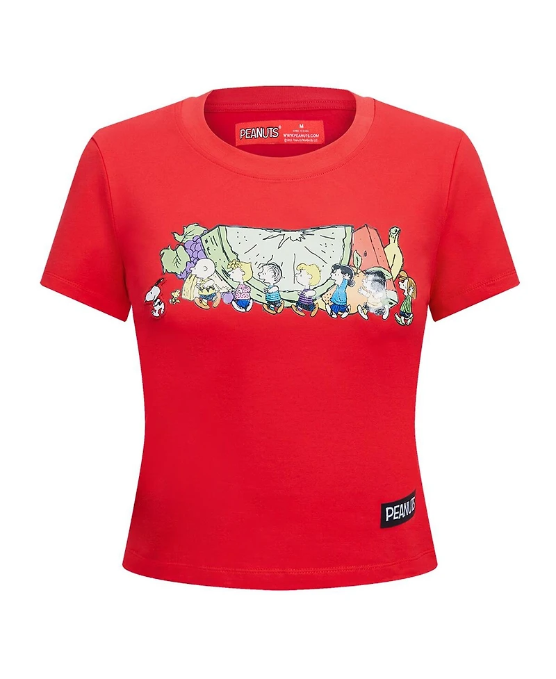 Freeze Max Women's Peanuts Ly Sweet Baby Doll Cropped T-Shirt