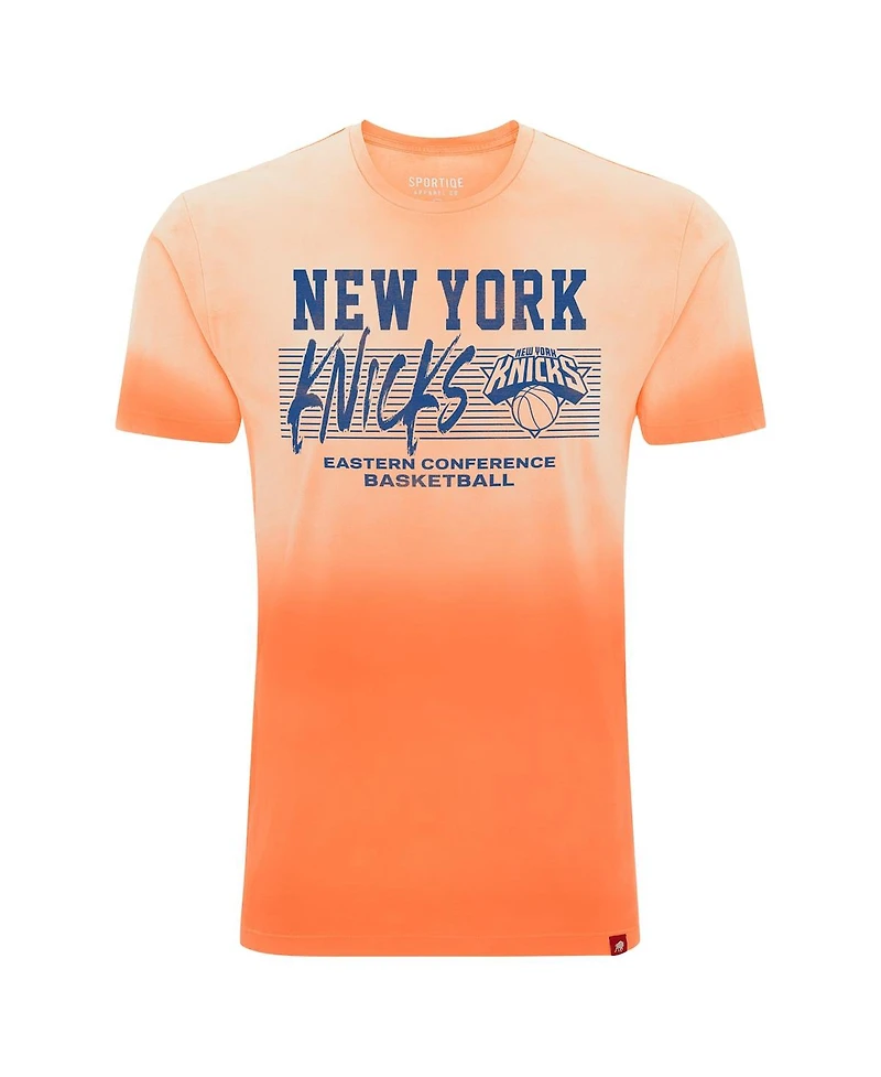 Sportiqe Men's and Women's New York Knicks Bingham Sun-Fade T-Shirt