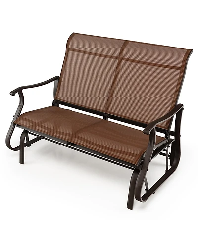 Costway 2-Person Patio Swing Glider Bench Loveseat Rocking Chair High Back Deck