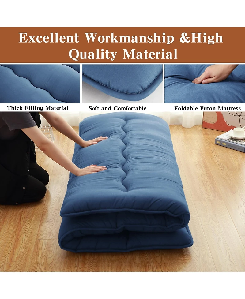 Caromio Twin Size Futon Mattress Floor Mattress Pad Portable Dorm Sleeping Pad, 39"x 80"