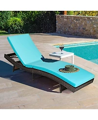 Slickblue Patio Folding Chaise Lounge with 5 Adjustable Levels and Cushion