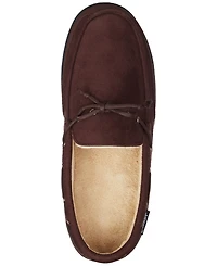 Isotoner Men's Water Repellent Microsuede Carter Boater Moccasin Slipper with Memory Foam