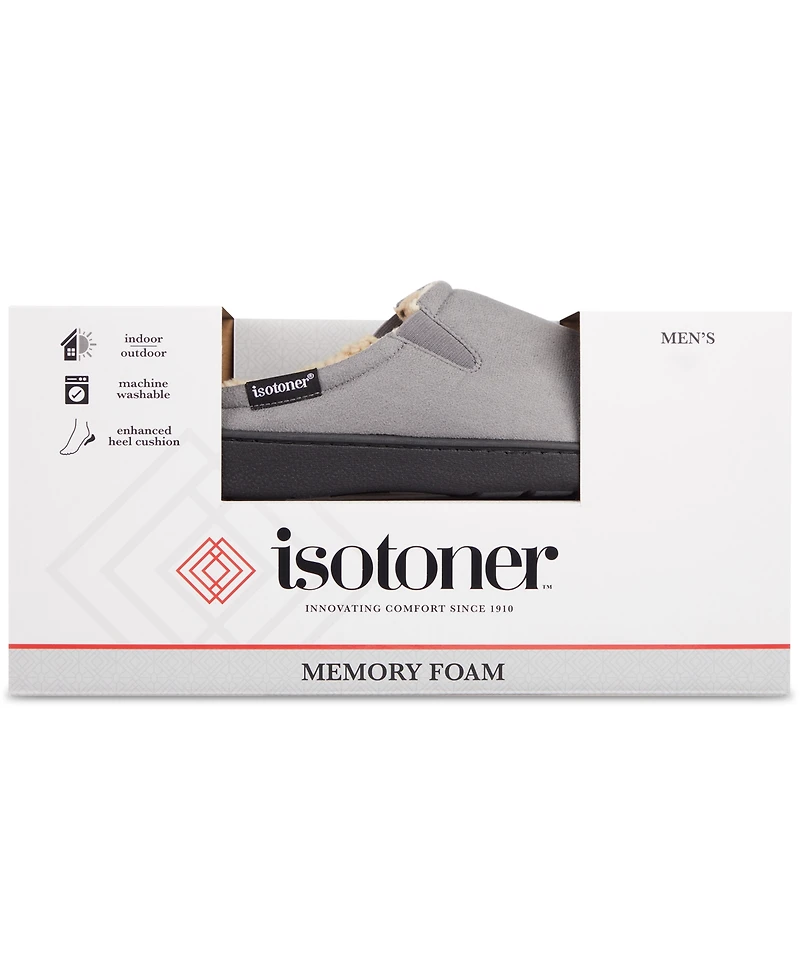 Isotoner Men's Microsuede Hoodback Slipper