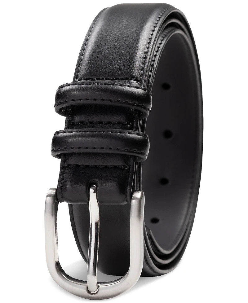 Club Room Men's Feather-Edge Double Loop Dress Belt, Created for Macy's