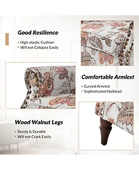 Avelina Wooden Armchair with Nailhead Trim