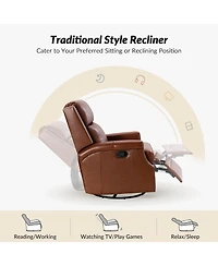 Anselm Transitional Recliner with Nailhead Trim
