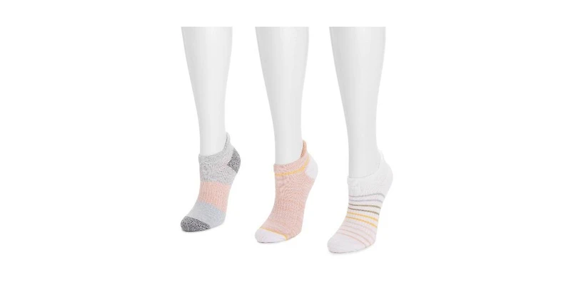 Muk Luks Women's 3 Pack Nylon Compression Ankle Socks