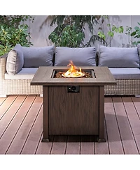 32'' Patio Square Fire Pit Table 50,000 Btu Propane Gas Table