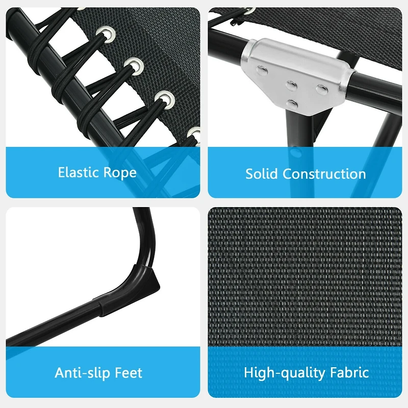 Slickblue Folding Heightening Design Beach Lounge Chair with Pillow for Patio