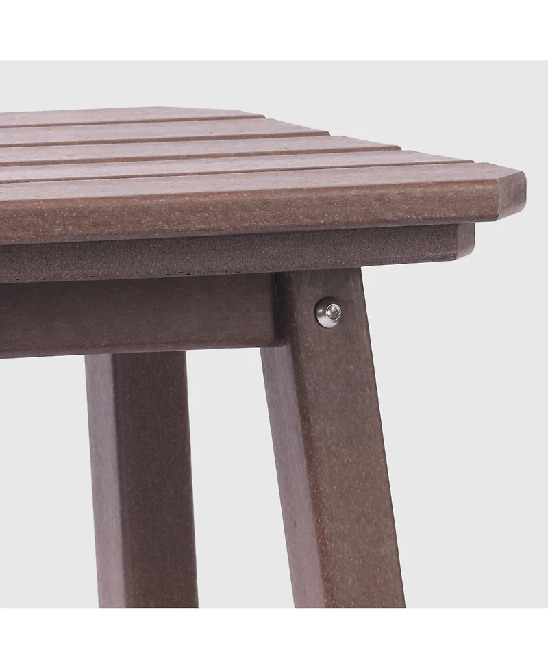 WestinTrends 24" Hdpe Outdoor Patio Counter High Backless Square Bar Stool
