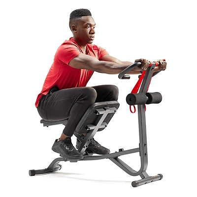 Sunny Health & Fitness Stretch Training Machine with Multi-Grip Handles & Self-Leveling Pedals, 265 Weight Capacity