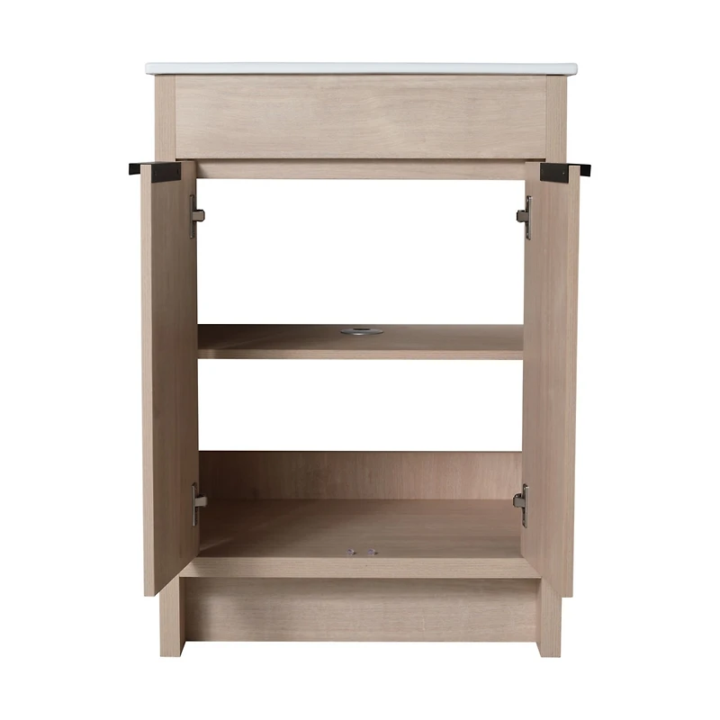 Streamdale Freestanding Vanity with White Sink & Soft-Close Doors