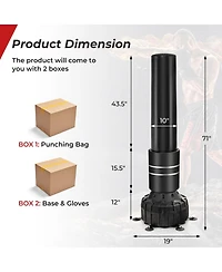 Slickblue Freestanding Punching Bag 71 Inch Boxing Bag with 25 Suction Cups Gloves and Filling Base