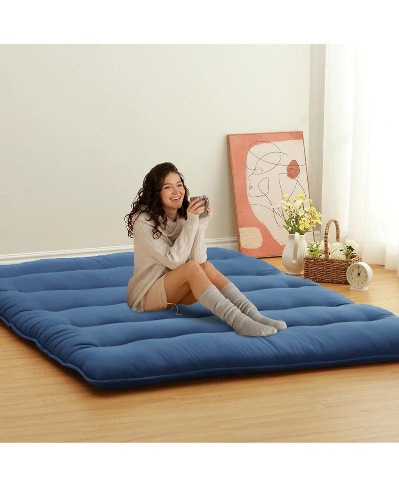 Caromio Full Size Futon Mattress Floor Mattress Pad Portable Dorm Sleeping Pad, 54"x 80"
