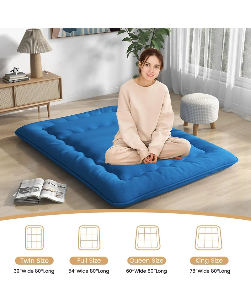 Slickblue Foldable Futon Mattress with Washable Cover and Carry Bag for Camping