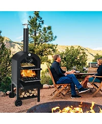 Slickblue Portable Outdoor Pizza Oven with Pizza Stone and Waterproof Cover